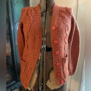 Vintage button up, v-neck sweater